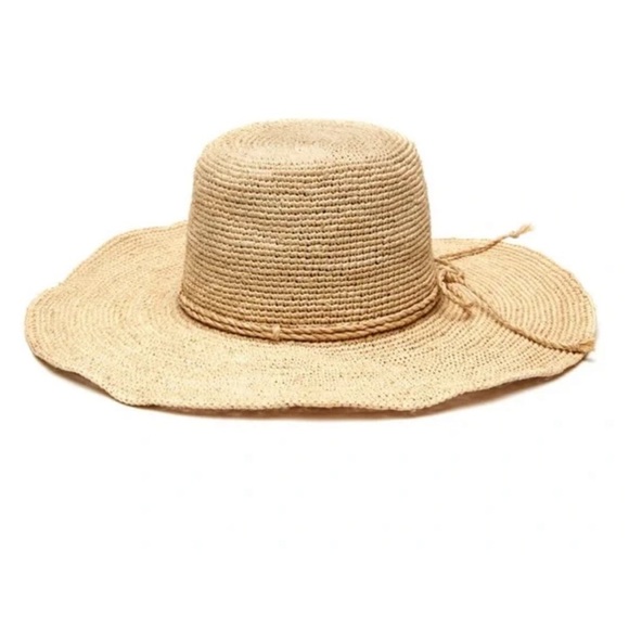 NWT Mar y Sol Grace Raffia Crocheted Sun Hat Natural - Picture 5 of 6